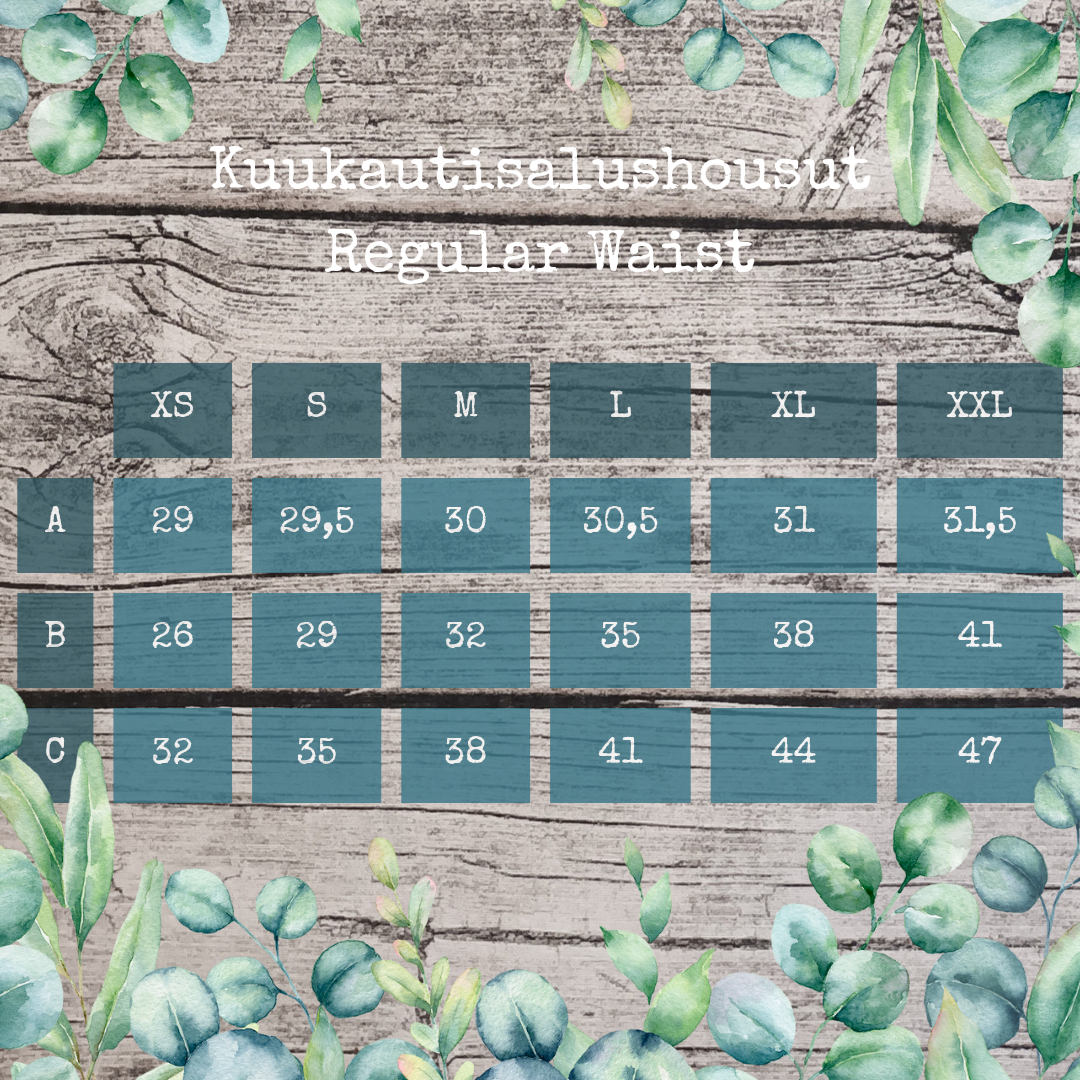 Kuukautisalushousut, Regular Waist - Lehto, useita vaihtoehtoja TILAUSTUOTE