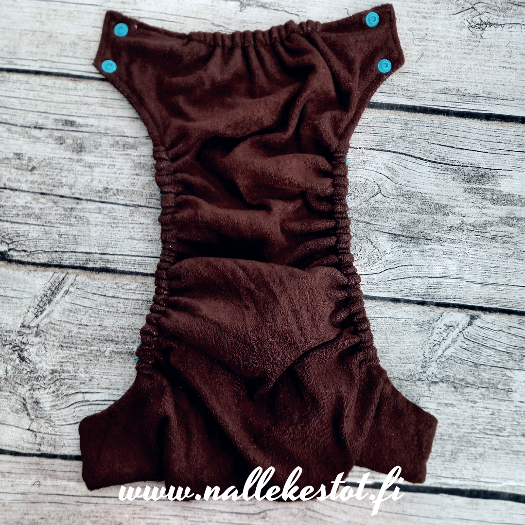 Sivuneppi taskuvaippa: Tasku-Nalle - Ruskea bambujoustofrotee