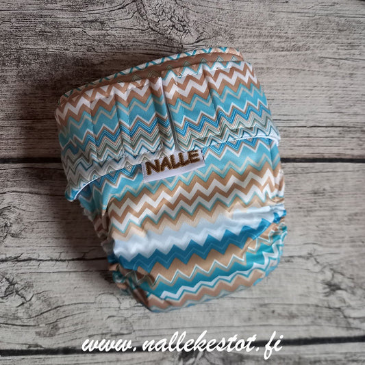 Nalle: Tasku-Nalle (XL) - Chevron teal (Coolmax)