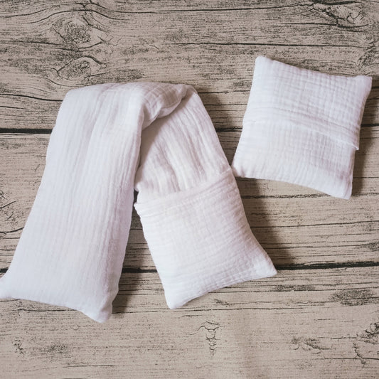 Kauratyynysetti - Double Gauze, valkoinen