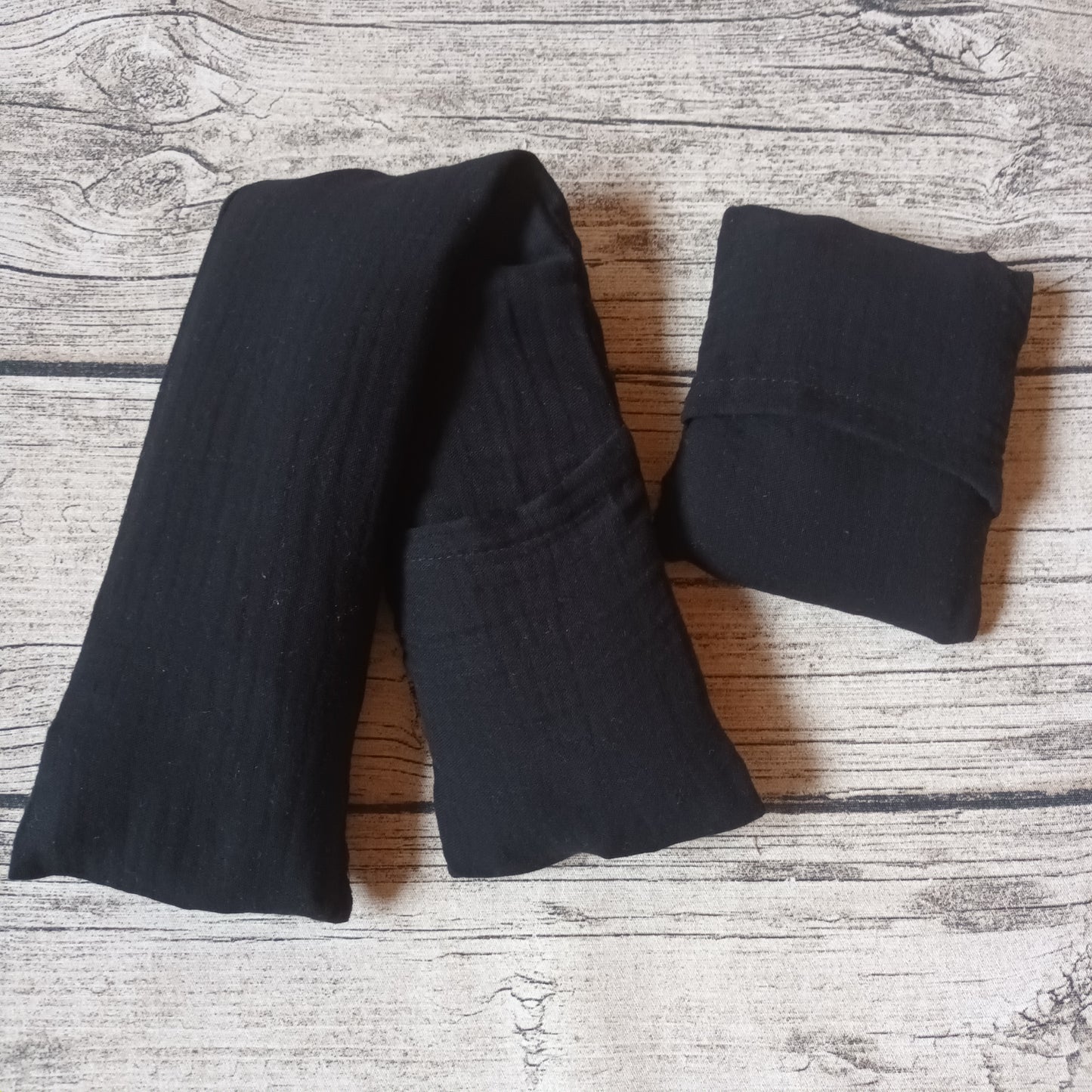 Kauratyynysetti - Double Gauze, musta