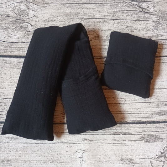 Kauratyynysetti - Double Gauze, musta