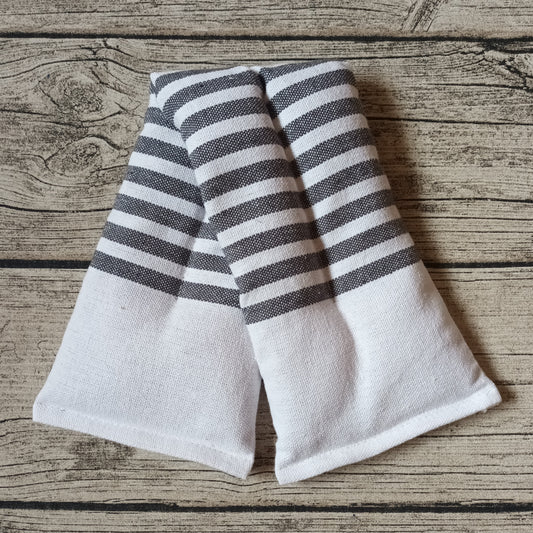 Kauratyyny - Raidallinen, valkoinen-tummanharmaa